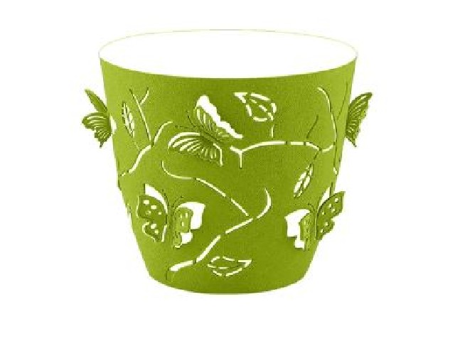 Горшок для цветов Plast Team Butterflies 0,7 л D115 мм круглый 115х115х105 мм зеленое яблоко